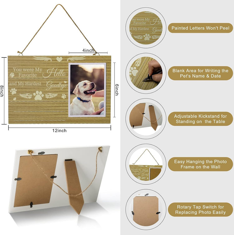 Pet Memorial Gifts Set Including Cat/Dog Memorial Picture Frame, Urn Necklace for Ashes for Women/Men and Pet Urns for Dog Ashes Small 3Pcs/2Pcs, as Dog Memorial Gifts/Pet Loss Gifts