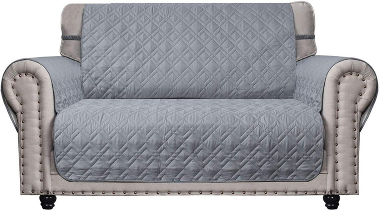 Ameritex Loveseat Cover Water-Resistant Quilted Furniture Protector with Back Nonslip Paws Slipcover for Dogs, Kids, Pets Loveseat Slipcover Stay in Place for Leather (54", Beige)