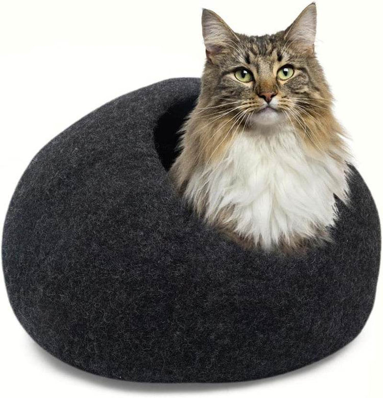 Premium Merino Wool Cat Cave - Handcrafted Felt Cat Bed Made from 100% Pure Merino Wool in Nepal - The Max & Rex Collection