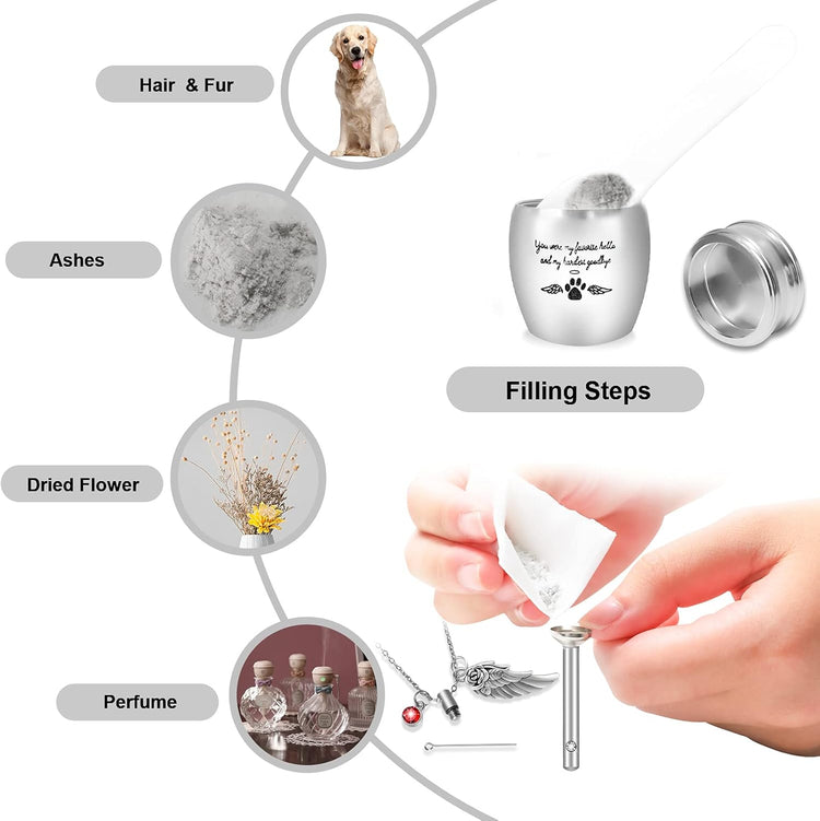 Pet Memorial Gifts Set Including Cat/Dog Memorial Picture Frame, Urn Necklace for Ashes for Women/Men and Pet Urns for Dog Ashes Small 3Pcs/2Pcs, as Dog Memorial Gifts/Pet Loss Gifts