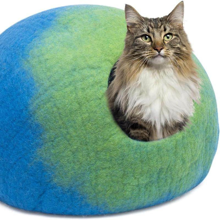 Premium Merino Wool Cat Cave - Handcrafted Felt Cat Bed Made from 100% Pure Merino Wool in Nepal - The Max & Rex Collection