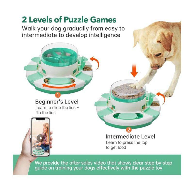 2-Level Dog Puzzle Toy & Slow Feeder - Interactive IQ Training Treat Dispenser | Mental Stimulation Toy for All Dog Breeds - The Max & Rex Collection