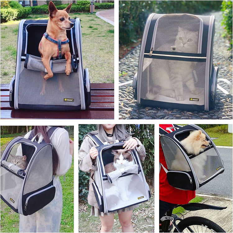 Texsens Innovative Traveler Bubble Backpack Pet Carriers for Cats and Dogs (Black)