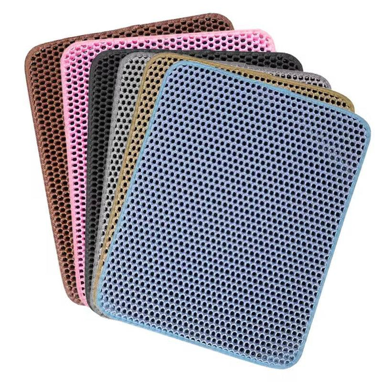 Double Layer Cat Litter Mat - Waterproof Non-Slip Trapping Mat | Washable Sand Catcher Pad for Litter Box - The Max & Rex Collection