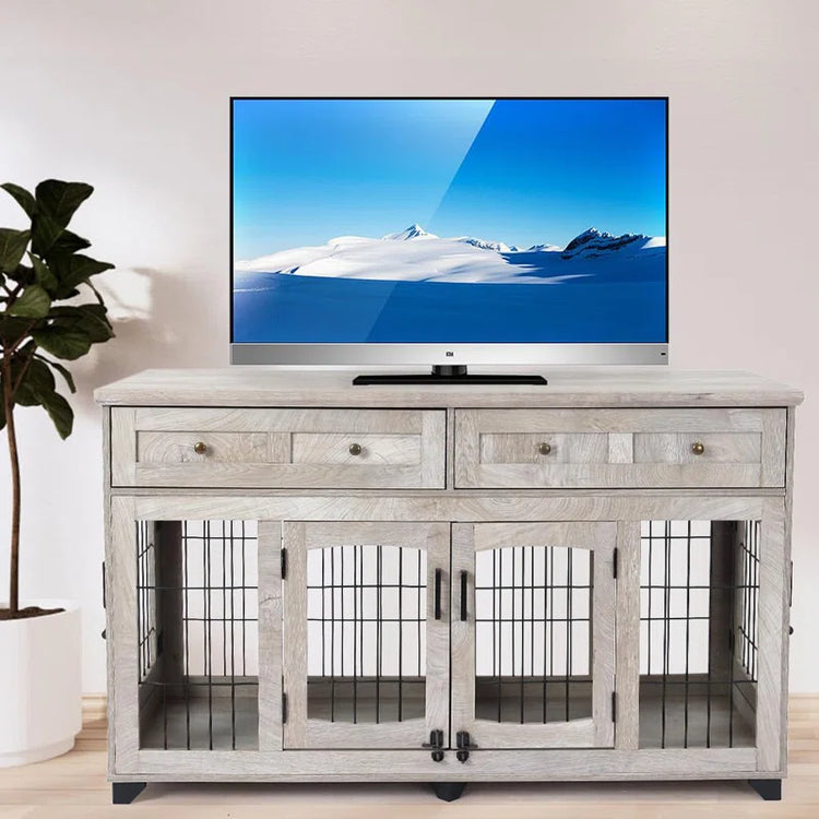 Dog Crate Furniture with Openable Partition