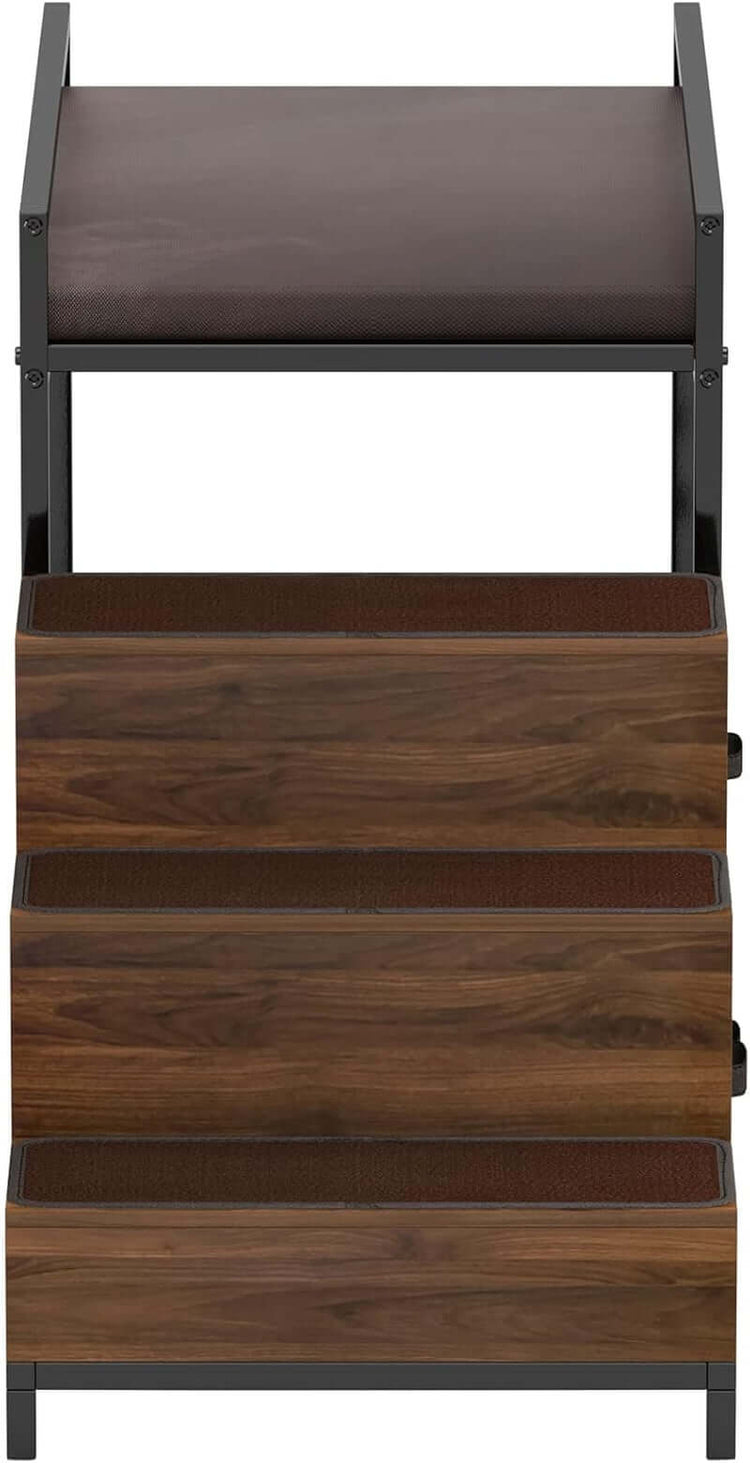 GDLF Bunk Beds Window Perch for Dogs Bedside Lounge Elevated Dog Bed Multi-Level Platform with Foam Upholstery, Non-Slip Pad and Storage