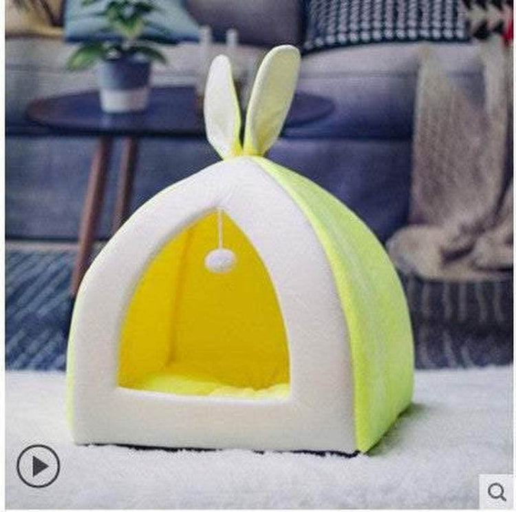 Adorable Rabbit Ears Cat Cave Bed - Premium Eco-Friendly Felt Cat Hideaway for Ultimate Comfort & Security - The Max & Rex Collection