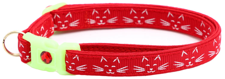 Glowing Cat Faces Breakaway Cat Collar - The Max & Rex Collection