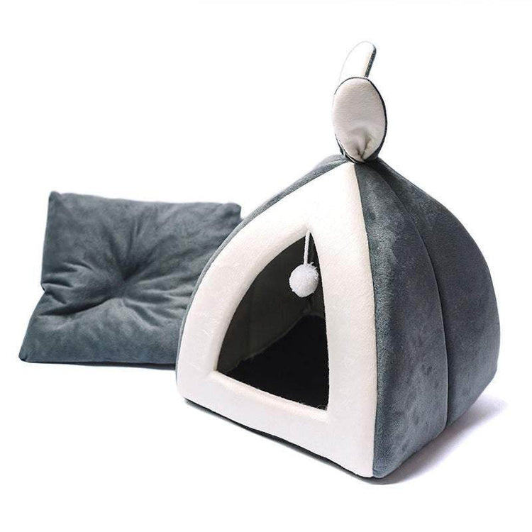 Adorable Rabbit Ears Cat Cave Bed - Premium Eco-Friendly Felt Cat Hideaway for Ultimate Comfort & Security - The Max & Rex Collection