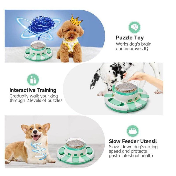 2-Level Dog Puzzle Toy & Slow Feeder - Interactive IQ Training Treat Dispenser | Mental Stimulation Toy for All Dog Breeds - The Max & Rex Collection