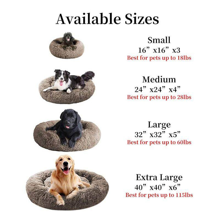 Orthopedic Anti-Anxiety Donut Bed for Dogs & Cats – Soft, Washable, Cozy - The Max & Rex Collection