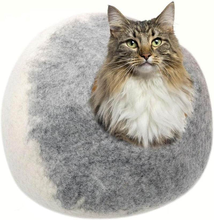 Premium Merino Wool Cat Cave - Handcrafted Felt Cat Bed Made from 100% Pure Merino Wool in Nepal - The Max & Rex Collection