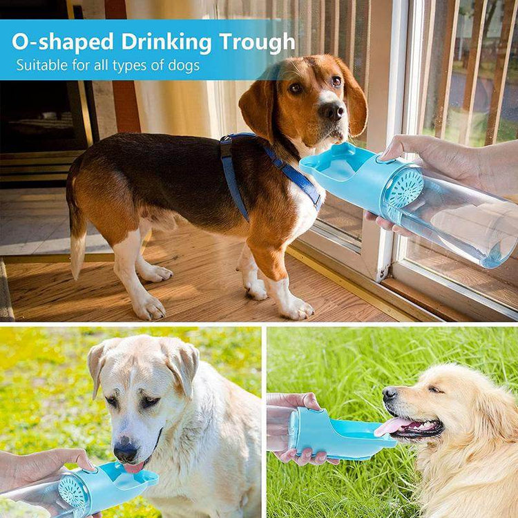 Portable Dog Water Bottle with Carbon Filter - 13.5oz Leak-Proof Pet Travel Water Dispenser | Lightweight Walking & Hiking Bottle - The Max & Rex Collection