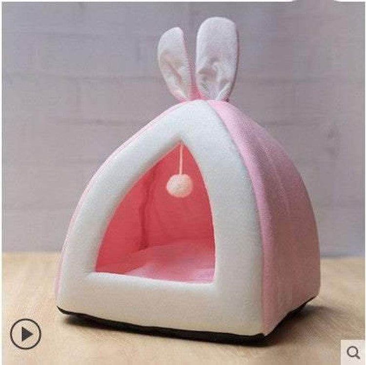Adorable Rabbit Ears Cat Cave Bed - Premium Eco-Friendly Felt Cat Hideaway for Ultimate Comfort & Security - The Max & Rex Collection