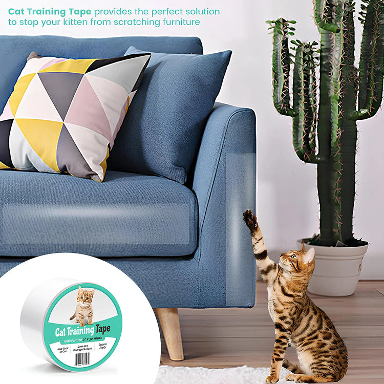 Anti-Scratch Cat Training Tape - Scratch Prevention for Furniture (3" X 30 Yds)