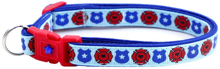 Fire & Police Badges Cat Collar – Breakaway Safety Collar for Cats & Kittens - The Max & Rex Collection