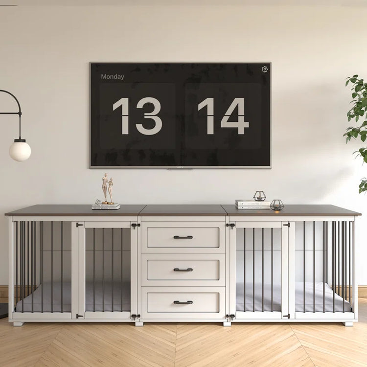 Furniture Style Wooden Dog Crate with 3 Drawers