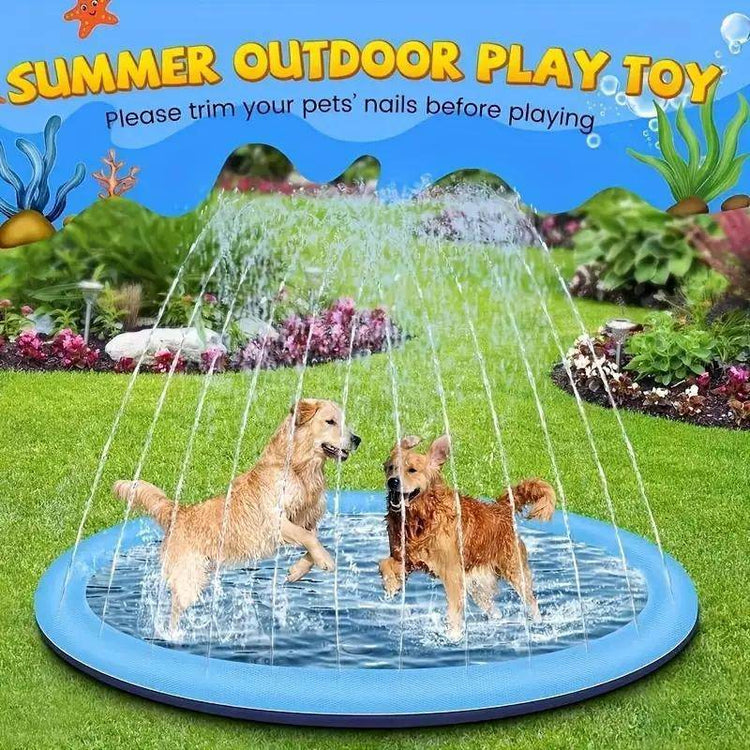 Round Spray Water Pad - Durable Pet Sprinkler Toy for Dogs | Interactive Outdoor Summer Water Play Mat - The Max & Rex Collection