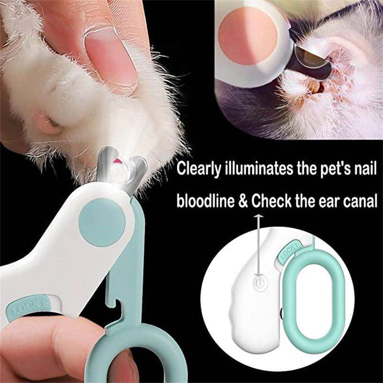 Professional Pet Nail Clippers with LED Light - Stainless Steel Dog Cat Nail Trimmers | Illuminated Precision Grooming Tool - The Max & Rex Collection