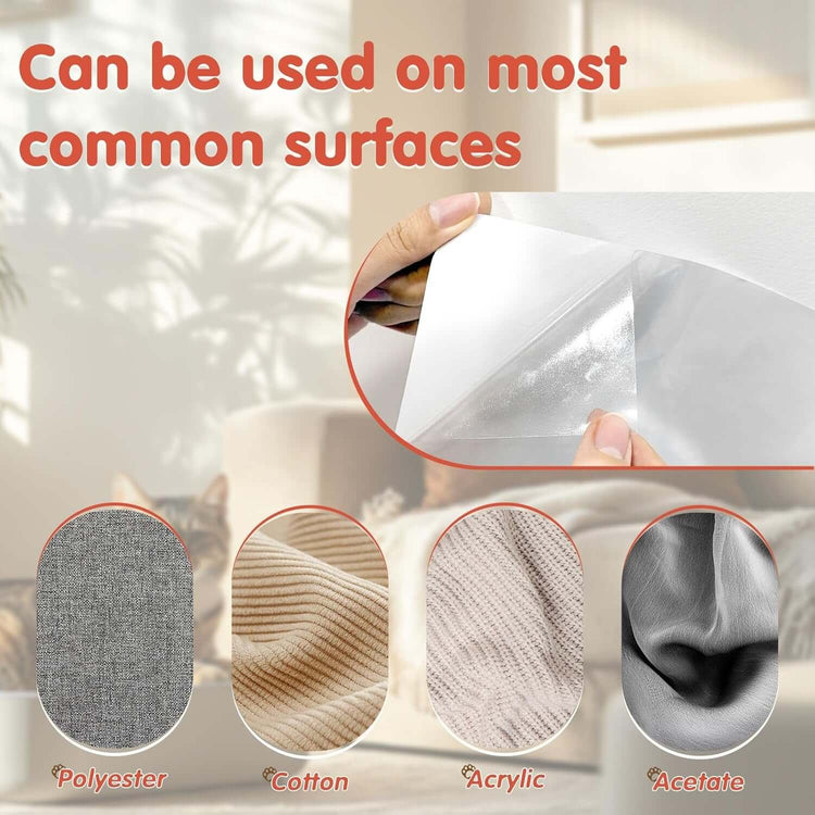 18 Pcs Large Cat Scratch Furniture Protector, Transparent Couch Protector from Cat Claws, Single-Sided Self Adhesive anti Pet Deterrent Sofa Cover, 17In
