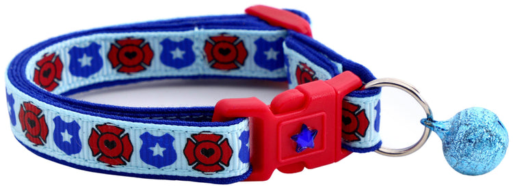 Fire & Police Badges Cat Collar – Breakaway Safety Collar for Cats & Kittens - The Max & Rex Collection