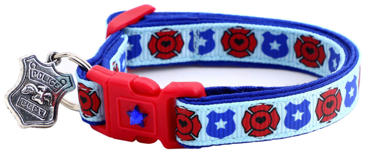 Fire & Police Badges Cat Collar – Breakaway Safety Collar for Cats & Kittens - The Max & Rex Collection