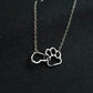 Heart & Dog Paw Charm Necklace Puppy Foot Print Lover Pet Jewelry Best Gifts for Women - The Max & Rex Collection
