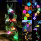 Solar Garden Wind Chime – LED Color-Changing Lights with Crystal Ball & Hummingbird Design - The Max & Rex Collection