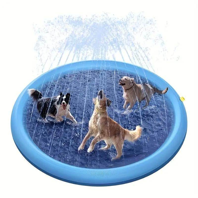 Round Spray Water Pad - Durable Pet Sprinkler Toy for Dogs | Interactive Outdoor Summer Water Play Mat - The Max & Rex Collection
