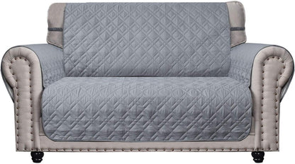 Ameritex Loveseat Cover Water-Resistant Quilted Furniture Protector with Back Nonslip Paws Slipcover for Dogs, Kids, Pets Loveseat Slipcover Stay in Place for Leather (54", Beige)