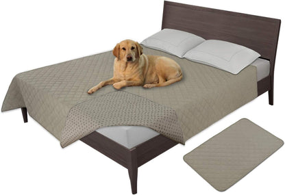 Easy-Going 100% Waterproof Dog Bed Cover Washable Couch Cover Non-Slip Sofa Cover Leakproof Blanket Furniture Protector Cover Reusable Incontinence Bed Underpads for Pets Kids Dog Cat(68X82 In,Gray)