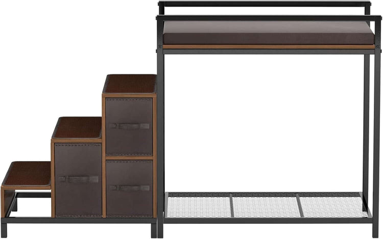 GDLF Bunk Beds Window Perch for Dogs Bedside Lounge Elevated Dog Bed Multi-Level Platform with Foam Upholstery, Non-Slip Pad and Storage