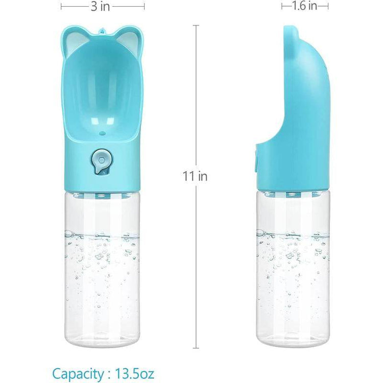 Portable Dog Water Bottle with Carbon Filter - 13.5oz Leak-Proof Pet Travel Water Dispenser | Lightweight Walking & Hiking Bottle - The Max & Rex Collection
