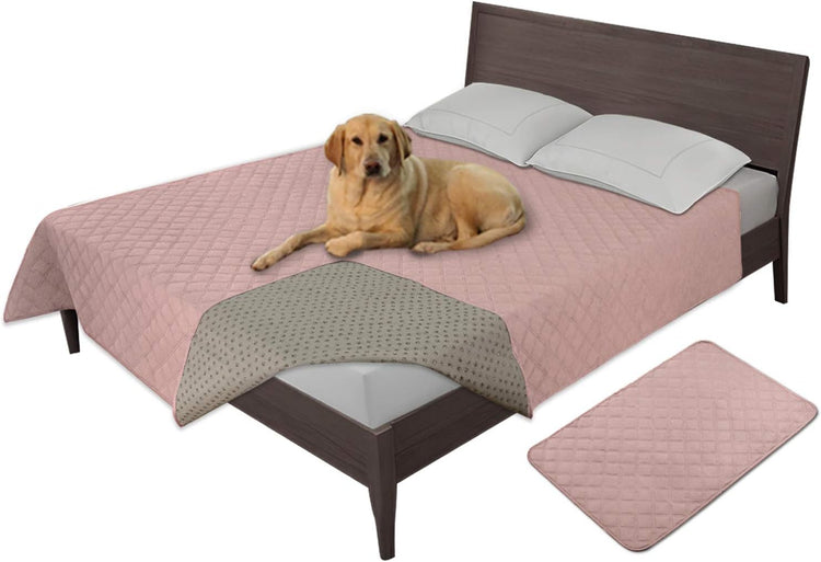 Easy-Going 100% Waterproof Dog Bed Cover Washable Couch Cover Non-Slip Sofa Cover Leakproof Blanket Furniture Protector Cover Reusable Incontinence Bed Underpads for Pets Kids Dog Cat(68X82 In,Gray)