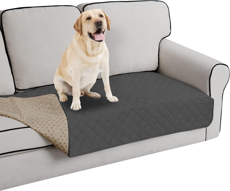 Easy-Going 100% Waterproof Dog Bed Cover Washable Couch Cover Non-Slip Sofa Cover Leakproof Blanket Furniture Protector Cover Reusable Incontinence Bed Underpads for Pets Kids Dog Cat(68X82 In,Gray)