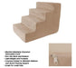 4-Step Pet Foam Stairs for Small Dogs & Cats - Non-Slip Pet Steps with Washable Cover | Supports Up to 25 lbs - The Max & Rex Collection