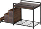 GDLF Bunk Beds Window Perch for Dogs Bedside Lounge Elevated Dog Bed Multi-Level Platform with Foam Upholstery, Non-Slip Pad and Storage