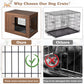 Furniture Dog Crate with Cushion and Double Doors