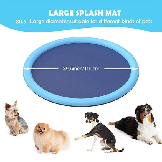 Dog Water Play Mat Splash Pad PVC Interactive Pet Toy for Outdoor Summer Cooling Fun Reusable Crawling Mat - The Max & Rex Collection