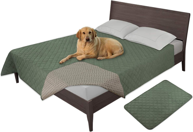 Easy-Going 100% Waterproof Dog Bed Cover Washable Couch Cover Non-Slip Sofa Cover Leakproof Blanket Furniture Protector Cover Reusable Incontinence Bed Underpads for Pets Kids Dog Cat(68X82 In,Gray)