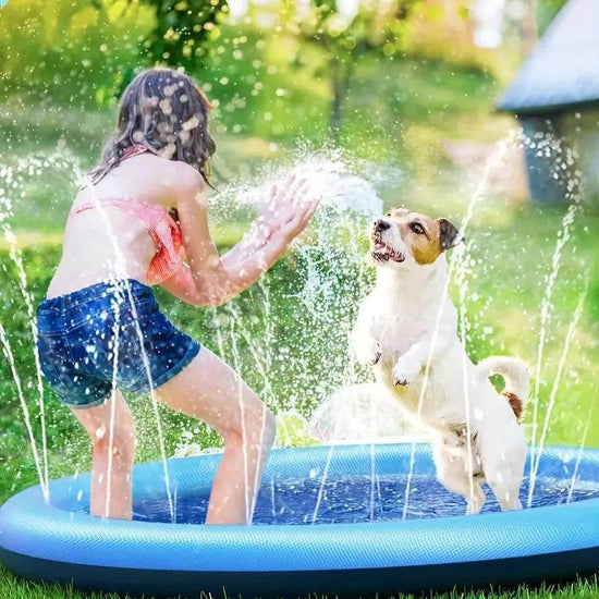 Round Spray Water Pad - Durable Pet Sprinkler Toy for Dogs | Interactive Outdoor Summer Water Play Mat - The Max & Rex Collection