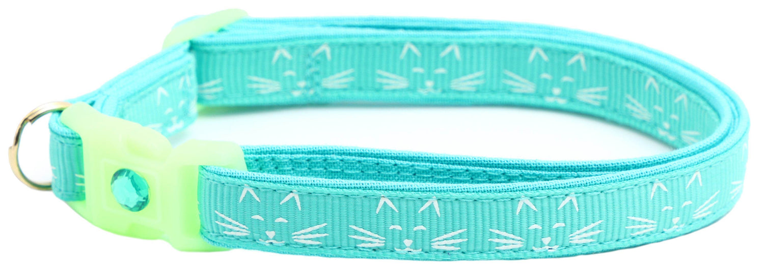 Glowing Cat Faces Breakaway Cat Collar - The Max & Rex Collection
