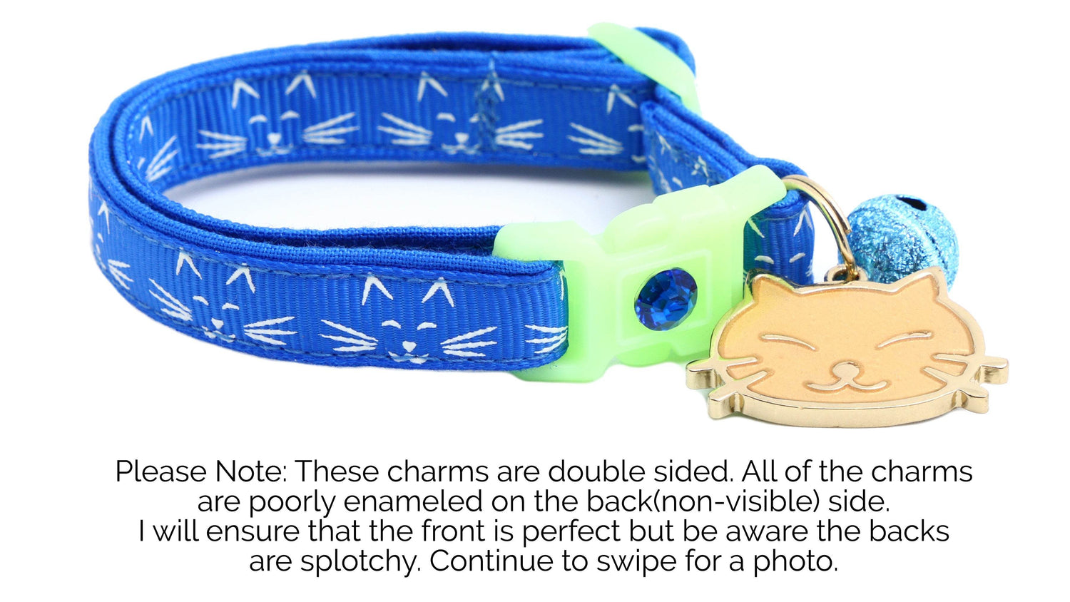Glowing Cat Faces Breakaway Cat Collar - The Max & Rex Collection