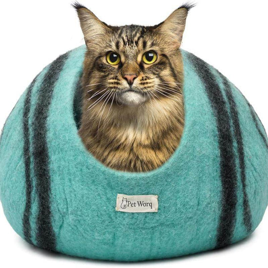 Premium Merino Wool Cat Cave - Handcrafted Felt Cat Bed Made from 100% Pure Merino Wool in Nepal - The Max & Rex Collection
