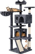 Topeakmart 57 Inches Multi-Level Cat Tree Cat Condo with Scratching Posts Kittens Activity Tower Pet Play House Furniture
