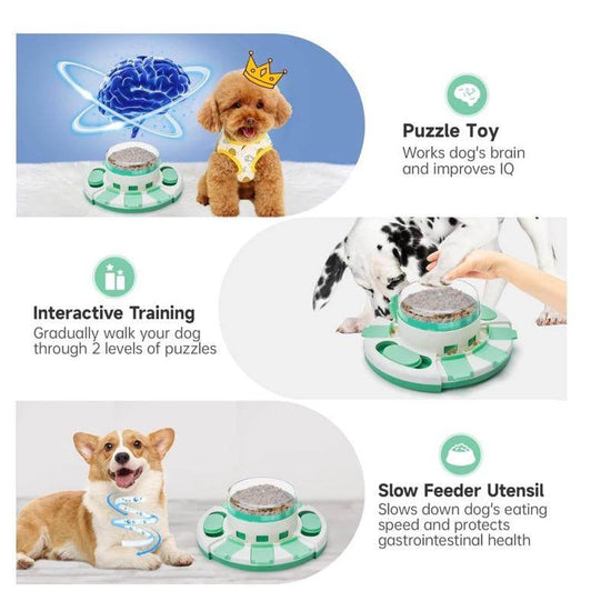 2-Level Dog Puzzle Toy & Slow Feeder - Interactive IQ Training Treat Dispenser | Mental Stimulation Toy for All Dog Breeds - The Max & Rex Collection