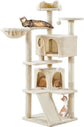 Topeakmart 57 Inches Multi-Level Cat Tree Cat Condo with Scratching Posts Kittens Activity Tower Pet Play House Furniture
