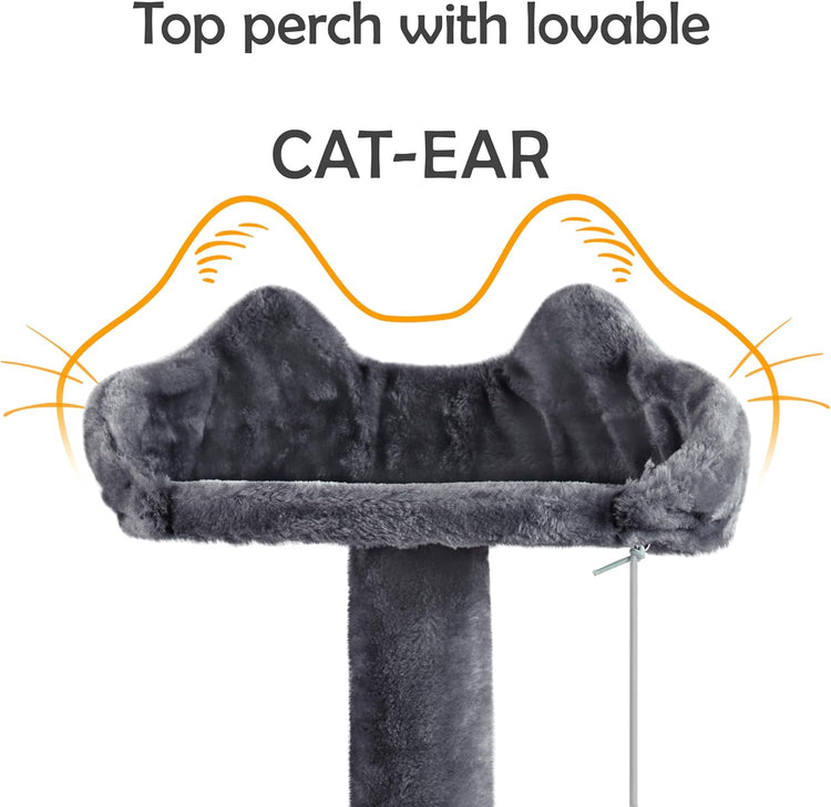 Topeakmart 57 Inches Multi-Level Cat Tree Cat Condo with Scratching Posts Kittens Activity Tower Pet Play House Furniture