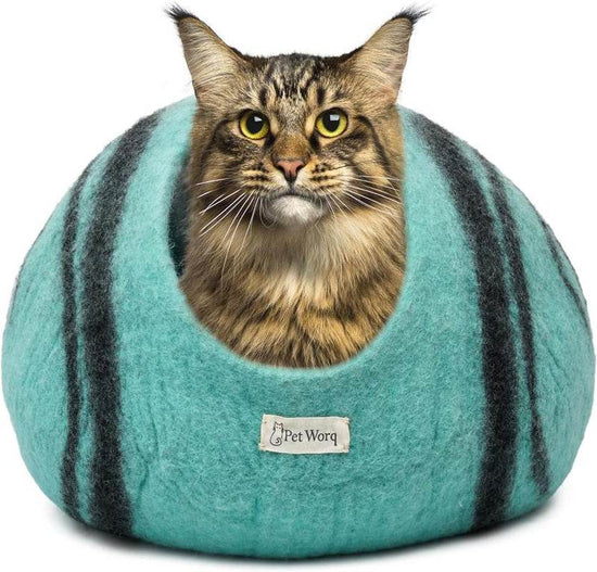 Premium Merino Wool Cat Cave - Handcrafted Felt Cat Bed Made from 100% Pure Merino Wool in Nepal - The Max & Rex Collection