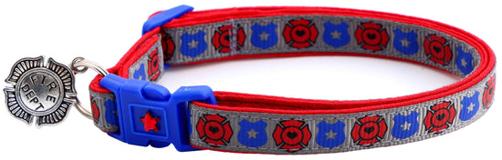 Fire & Police Badges Cat Collar – Breakaway Safety Collar for Cats & Kittens - The Max & Rex Collection